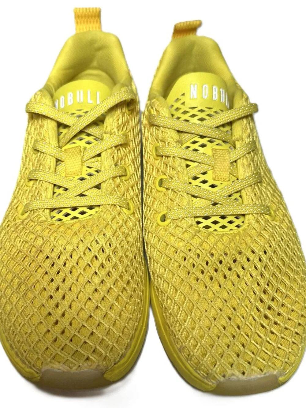 NOBULL Diamond Knit Trainer Yellow CrossFit Gym Shoes Mens 6.5 Womens 8